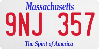 MA license plate 9NJ357