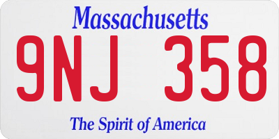 MA license plate 9NJ358