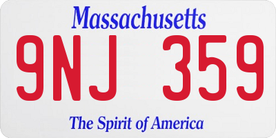 MA license plate 9NJ359