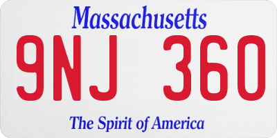 MA license plate 9NJ360