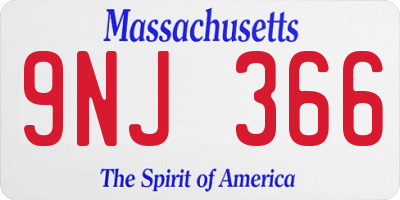 MA license plate 9NJ366