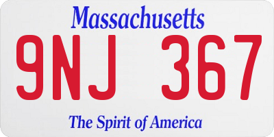 MA license plate 9NJ367