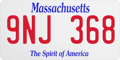 MA license plate 9NJ368