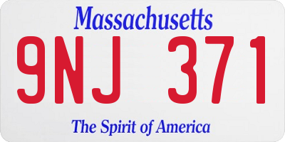 MA license plate 9NJ371