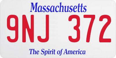 MA license plate 9NJ372