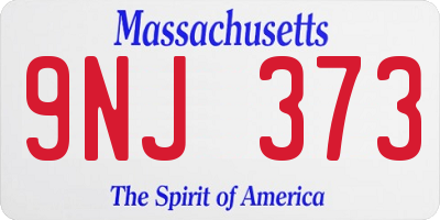 MA license plate 9NJ373