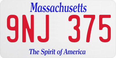 MA license plate 9NJ375