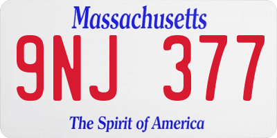 MA license plate 9NJ377