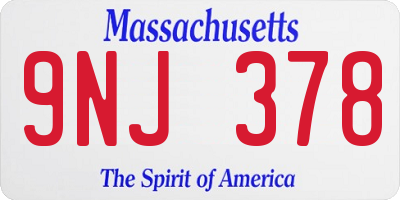 MA license plate 9NJ378