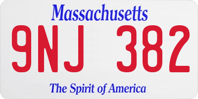 MA license plate 9NJ382