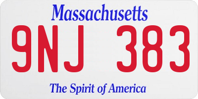 MA license plate 9NJ383