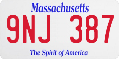 MA license plate 9NJ387