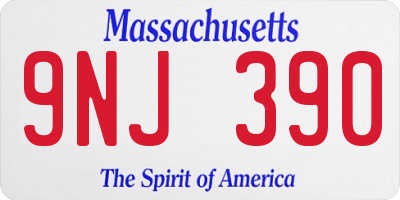 MA license plate 9NJ390