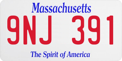 MA license plate 9NJ391