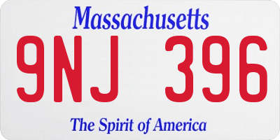 MA license plate 9NJ396