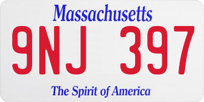 MA license plate 9NJ397