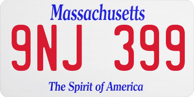 MA license plate 9NJ399