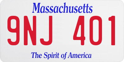 MA license plate 9NJ401