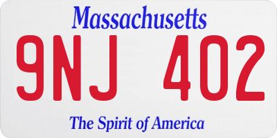 MA license plate 9NJ402