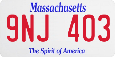 MA license plate 9NJ403