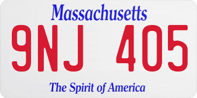 MA license plate 9NJ405