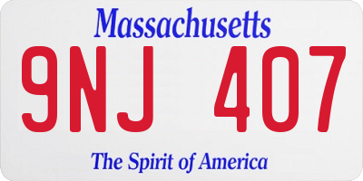 MA license plate 9NJ407