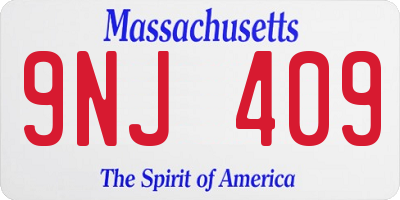 MA license plate 9NJ409