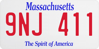 MA license plate 9NJ411