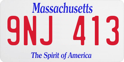 MA license plate 9NJ413