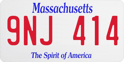 MA license plate 9NJ414