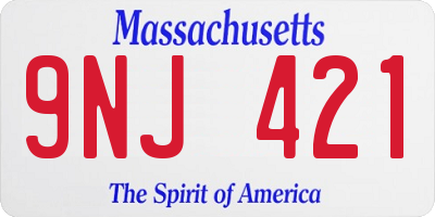 MA license plate 9NJ421