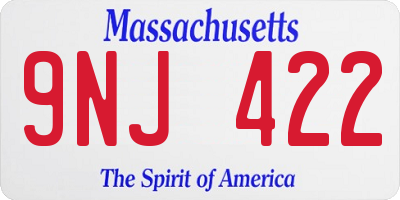 MA license plate 9NJ422