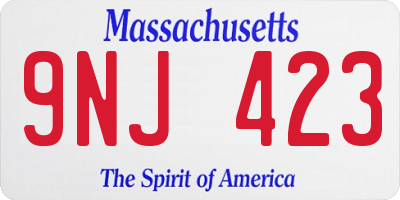 MA license plate 9NJ423