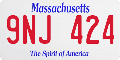 MA license plate 9NJ424