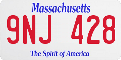 MA license plate 9NJ428