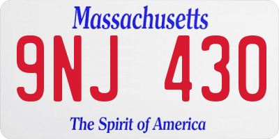 MA license plate 9NJ430