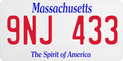 MA license plate 9NJ433