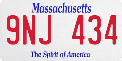 MA license plate 9NJ434