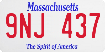 MA license plate 9NJ437