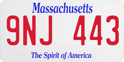 MA license plate 9NJ443