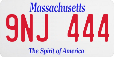 MA license plate 9NJ444