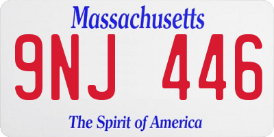 MA license plate 9NJ446