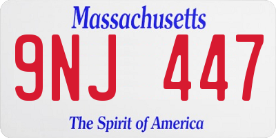 MA license plate 9NJ447