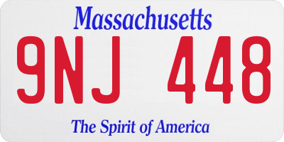 MA license plate 9NJ448