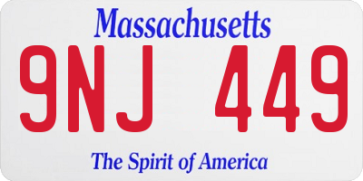 MA license plate 9NJ449