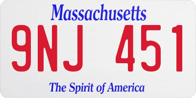MA license plate 9NJ451