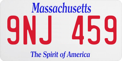 MA license plate 9NJ459