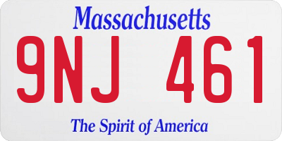 MA license plate 9NJ461