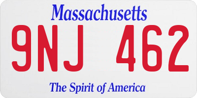 MA license plate 9NJ462