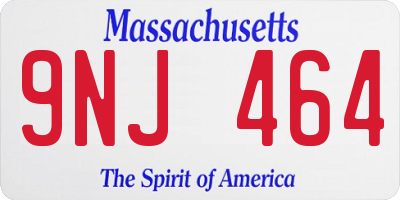 MA license plate 9NJ464